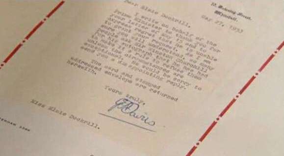 Letter from Elsie Dockrill to Winston Churchill